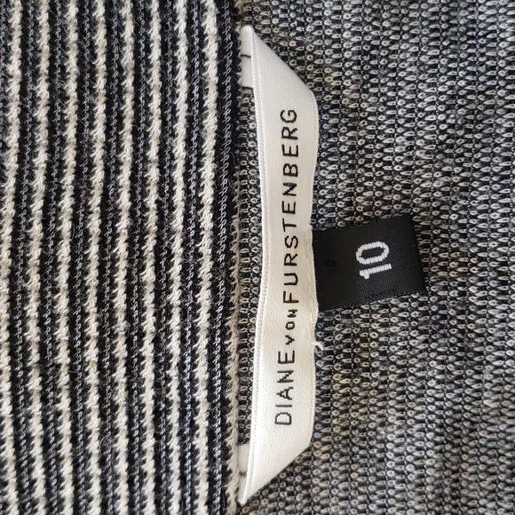 Diane von Furstenberg Caitrin Wool Blend Knit Skirt Gray Black Geometric Pattern - Picture 8 of 9